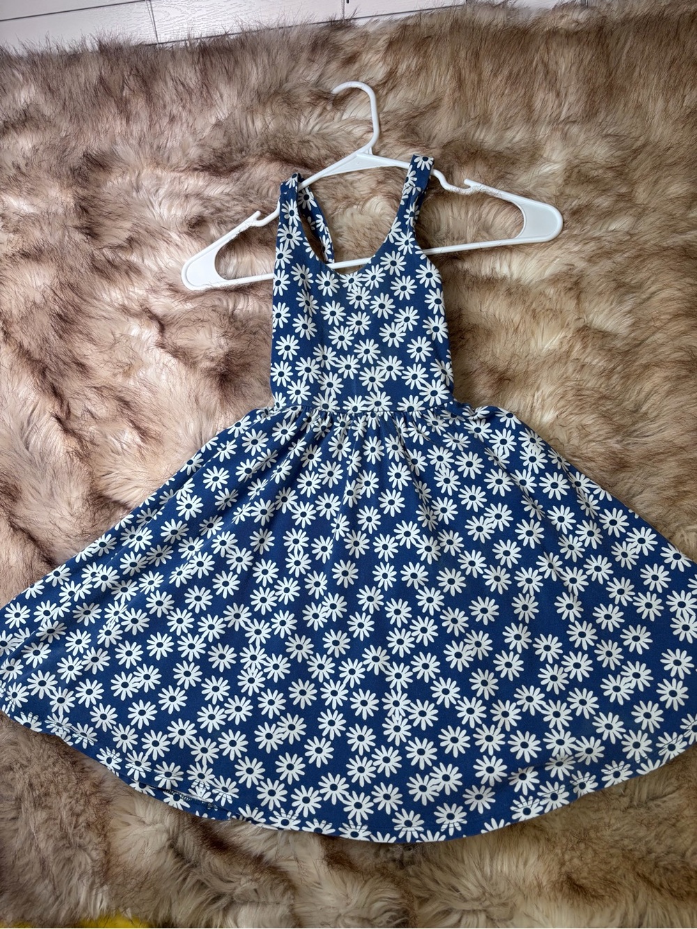 Girls Navy Daisy Print Sundress